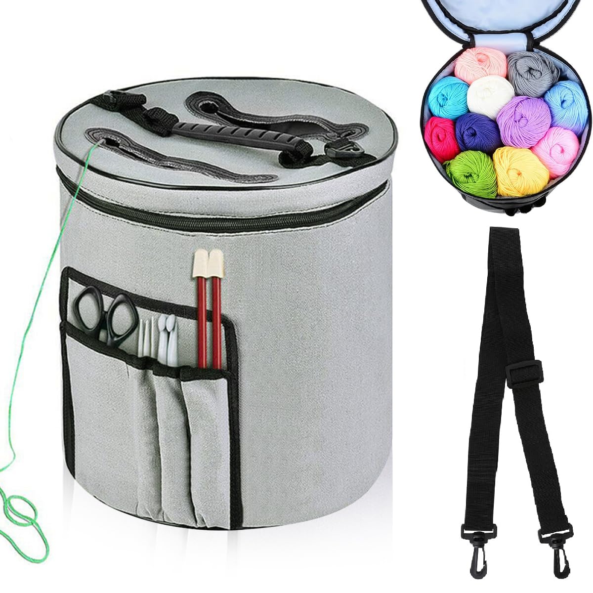 HASTHIP Yarn Bag Crocheting Yarn Organizer Bag Portable Crocheting Accessories Bag with Shoulder Strap Knitting Yarn Bag DIY Crocheting Accessories Bag HASTHIP Yarn Bag Crocheting Yarn Organizer Bag Portable Crocheting Accessories Bag with Shoulder Strap Knitting Yarn Bag DIY Crocheting Accessories Bag